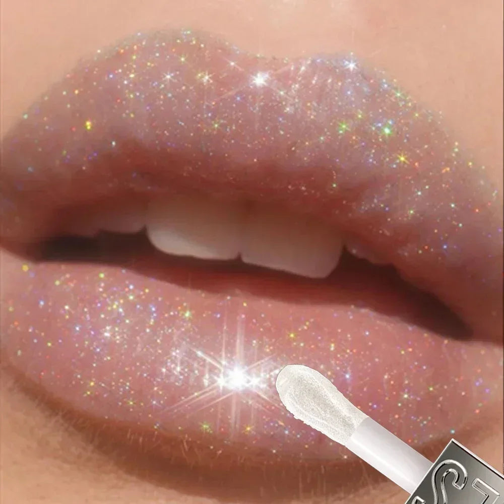 Flash Waterproof Diamond Shimmer Glitter Lip Gloss 6 Colors Sparkling Zpaxo