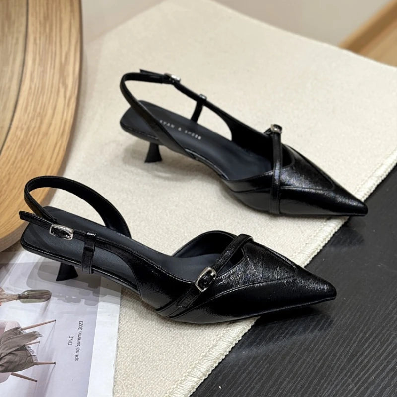 Women's Pointed Closed Toe Hollow Out Solid Sandals Summer Women Zpaxo