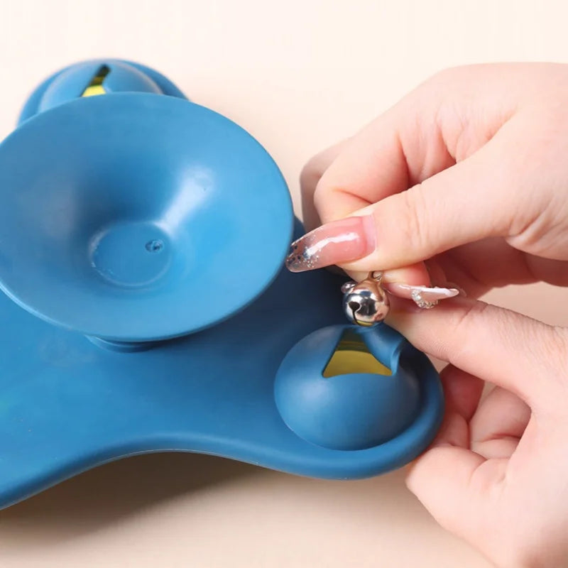 Cat Teaser Toy Spinning Aircraft Supports Dispenser Dizzy Interactive