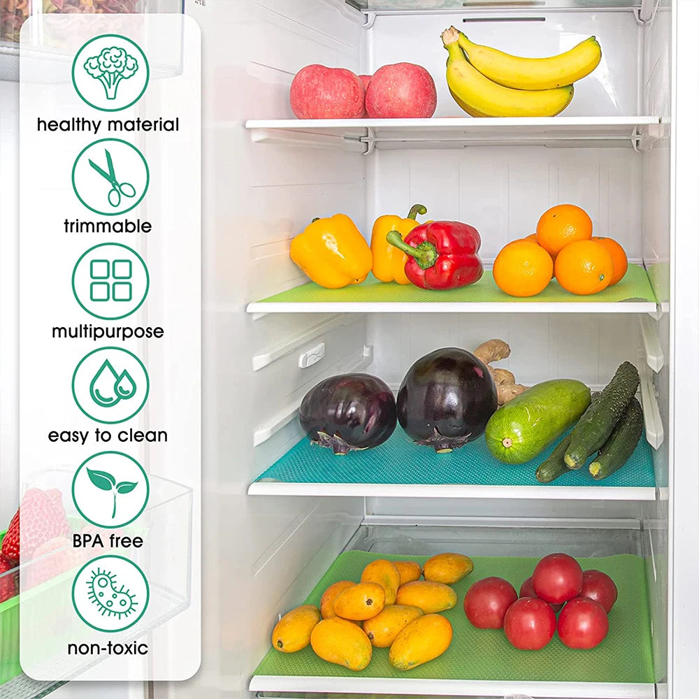 2Pcs EVA Refrigerator Liner Mat Waterproof Washable Fridge Shelves Pads for Drawer Cabinet Zpaxo