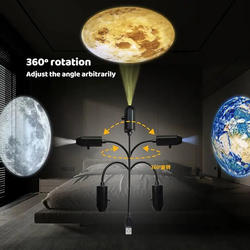 Rotatable Starry Sky Projector | USB LED Night Light & Ambient Lamp