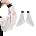 Fashion Sunscreen Long Tulle Sleeves Breathable Chiffon Sheer Bridal Gloves Thin Detachable Sleeves Gothic Events Zpaxo Black White