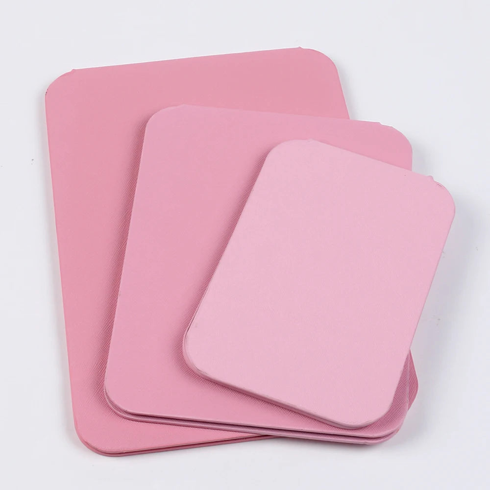 Desktop Foldable Makeup Mirror Black Tulip Pink Portable PU Leather Mirror for Office Travel Table Zpaxo