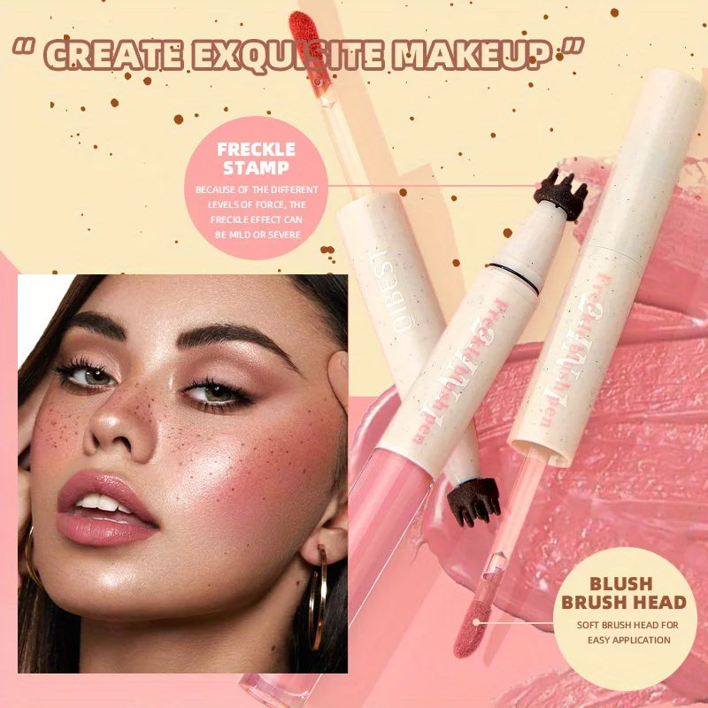 2 in 1 Freckle Blush Multi-pen Natural Wild Freckles + Atmospheric Blush Natural Color Rendering Double Head Double Effect Zpaxo