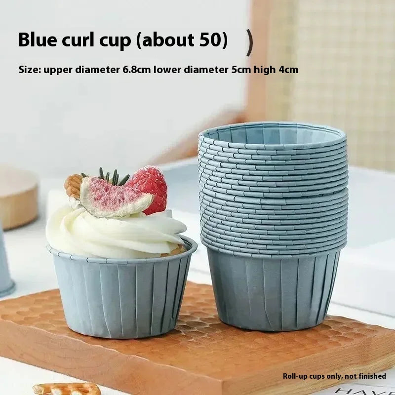 New 50pcs Muffin Cupcake Paper Cup Oilproof Cupcake Liner Baking Cup Tray Case Caissettes Cupcake Wrapper Paper Wedding Party Zpaxo Blue