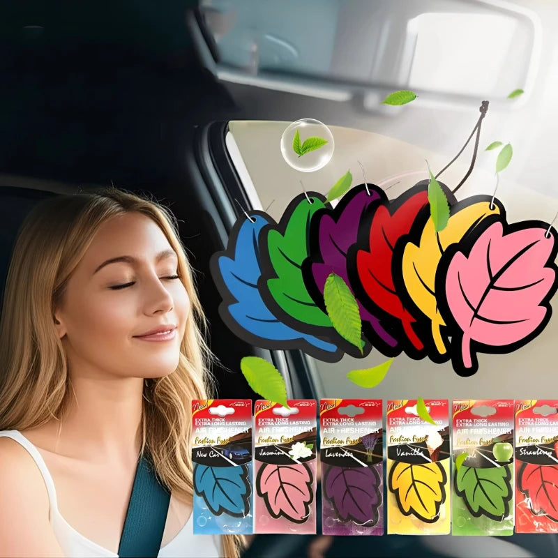 Leaf Hanging Car Air Freshener – Natural Scented Paper, 6 Scents