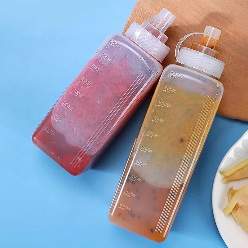 600/800/1000ML Kitchen Seasoning Salad Sauce Olive Oil Bottle Squeeze Sauce Bottles Condiment Dispenser Large Mouth Dustproof Zpaxo