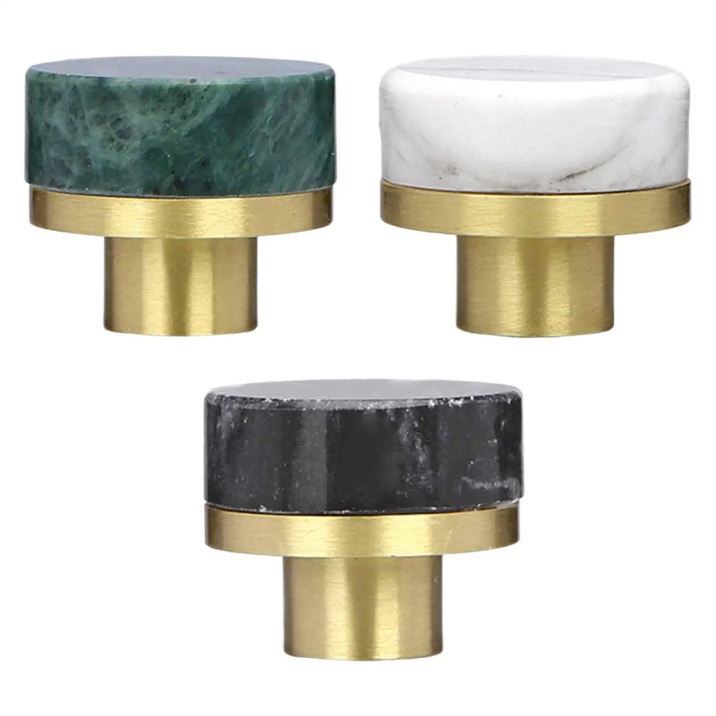 Brass Marble Drawer Pull Furniture Hardware Decorative Small Furniture Knob Elegant Cabinet Knob for Cabinets Bathroom Cupboard Zpaxo