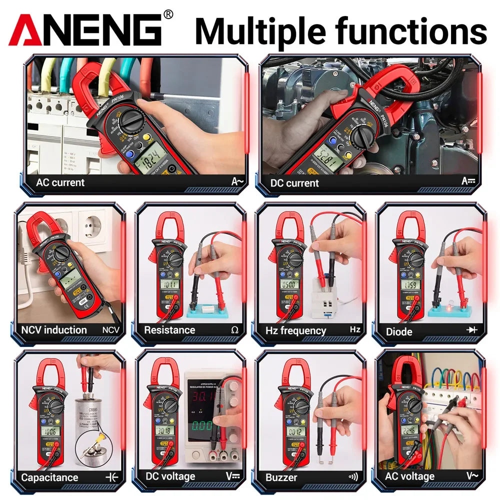 ANENG PN106 AC DC Clamp Meters 600A Current Voltage Tester Tool Zpaxo