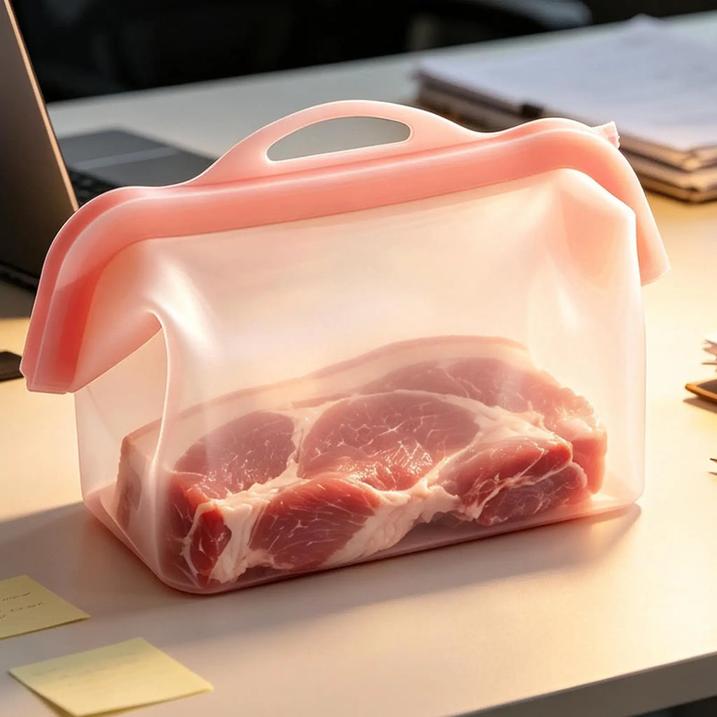Reusable Silicone Food Storage Bags Stand Up Leak Proof Microwave