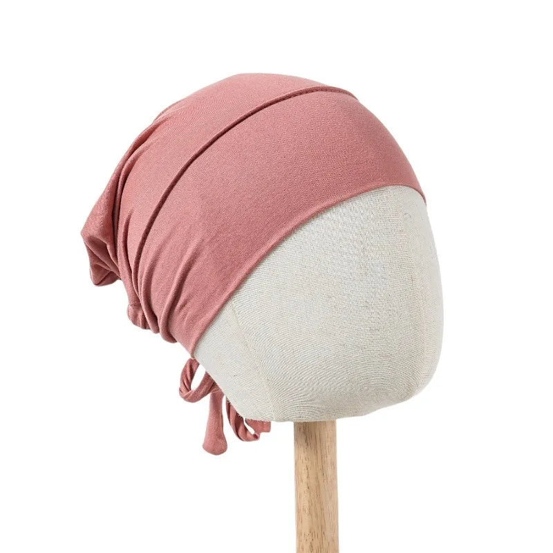 Eid Ul-fitr Ultra-soft Stretch Hijab Cap Ethnic Ribbon Base Head Wrap