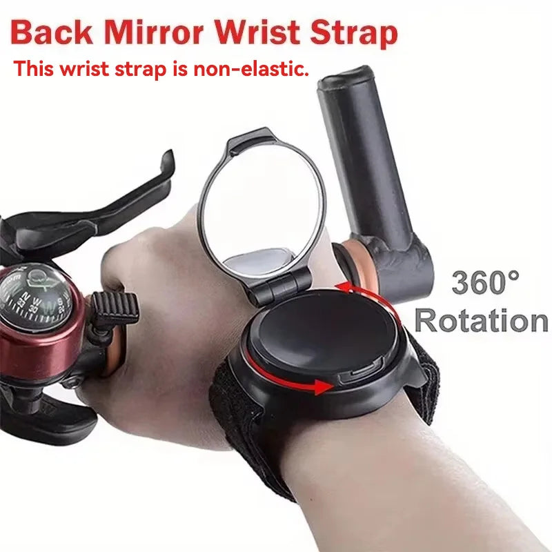360° Universal Wrist Band Bike Rear View Mirror Swivel Adjustable Portable Cycling Safety Mirror For MTB Road Bike Accessories Zpaxo