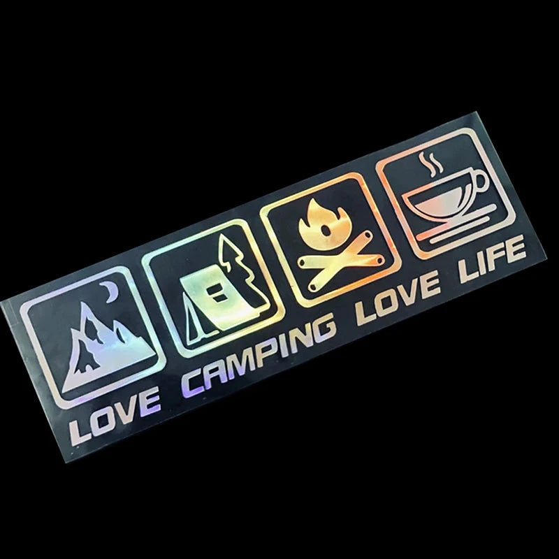 Love Camping Life Waterproof Car Bumper & Window Sticker Decal