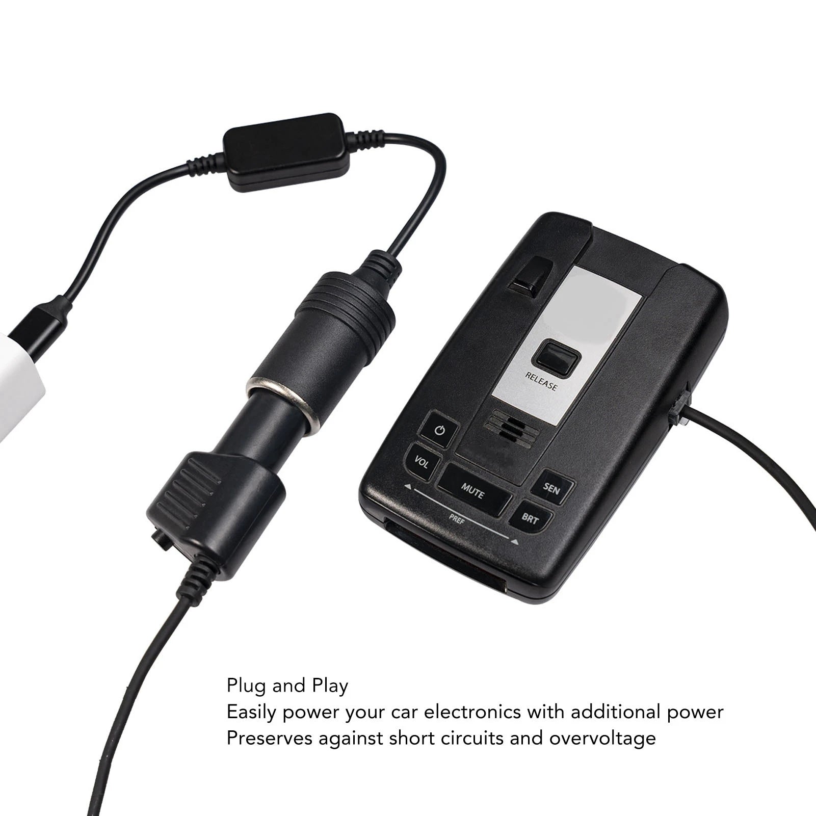 5V USB C Male 12V Car Cigarette Lighter Female Power Adapter