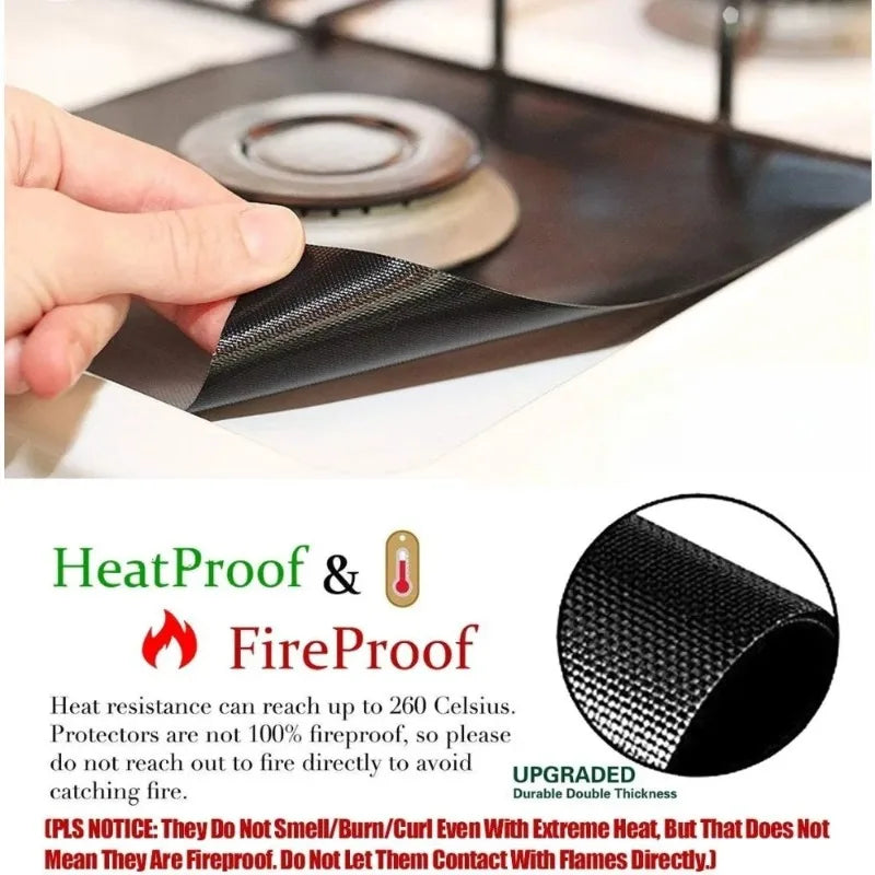 4 6PiecesKitchen Non Stickreusable Gas Stove Cover Heat Resistant