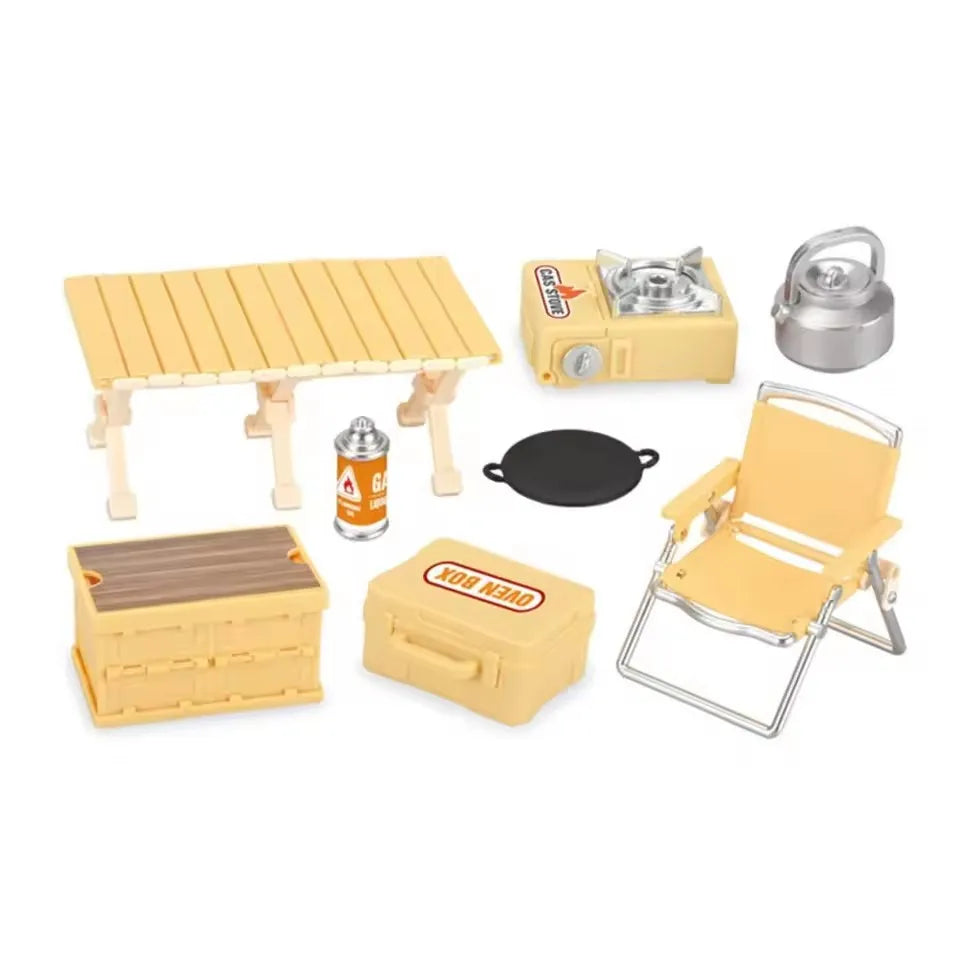 Realistic Miniature Camping Picnic Furniture Doll House Portable Zpaxo Yellow
