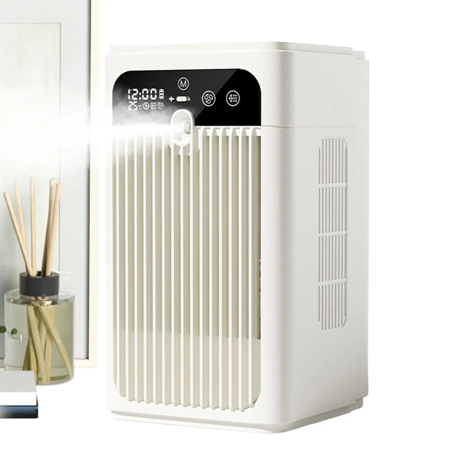 Portable Misting Fan Rechargeable 2-Speed Time Display Quiet Cooling Portable Air Conditioners Desk Fan For Bedroom Living Room Zpaxo
