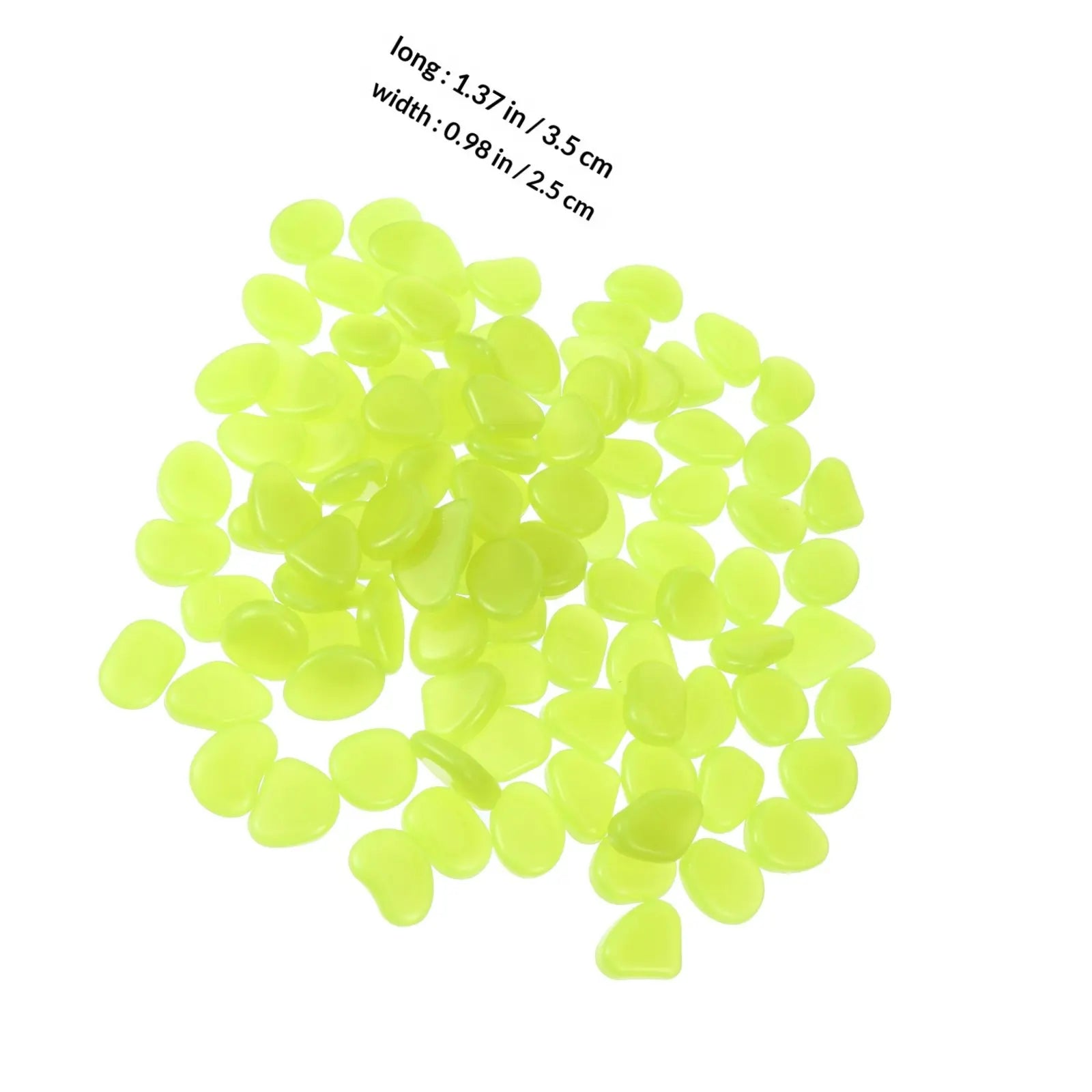 100Pcs Night Glow Luminous Garden Pebbles Rocks for Fairy Garden Potted Plants Walkway Driveway Fish Tank Decor Luminous Zpaxo Yellow
