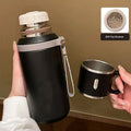 Thermos Cup Female High-value Appearance Water Cup New Style 316 Stainless Steel Male Middle School Students Special Tea Cup Zpaxo Black 600ml