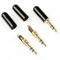 Gold Plated Copper Male Stereo Mini Jack Plug Soldering Headphone