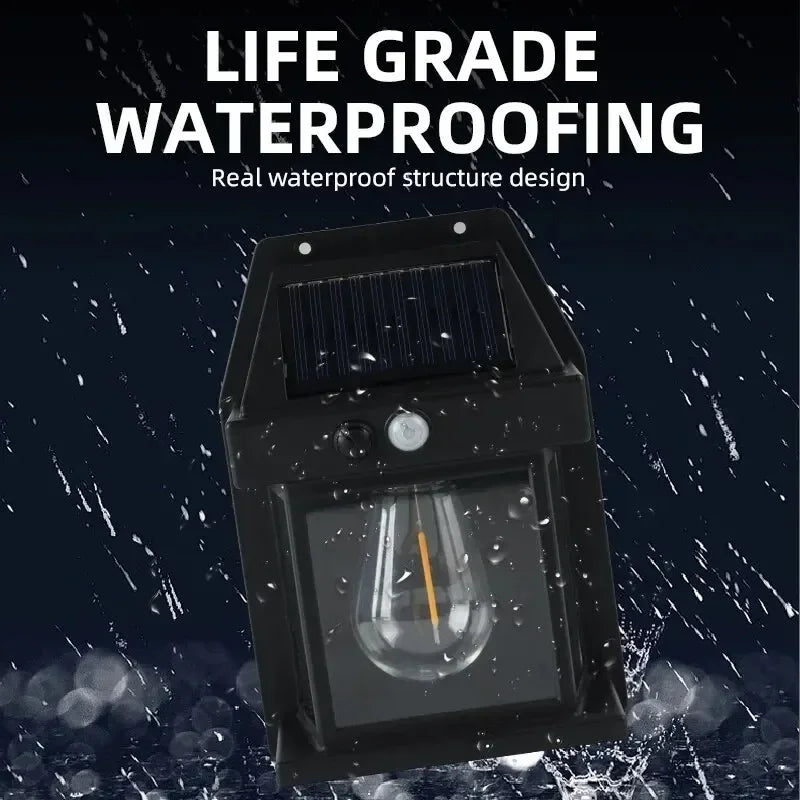 Solar Outdoor Wall Light – Waterproof Filament Garden Lamp