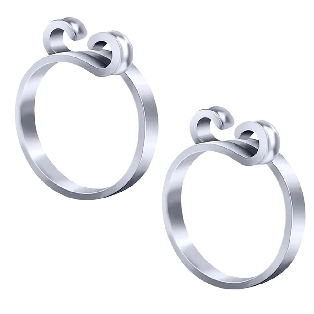 2pcs Adjustable Knitting Crochet Loop Ring Knittied Yarn Guide Finger Faster Holder Thimble Crocheters Thread Ring Sewing Tools Zpaxo 2Pcs Silver Single