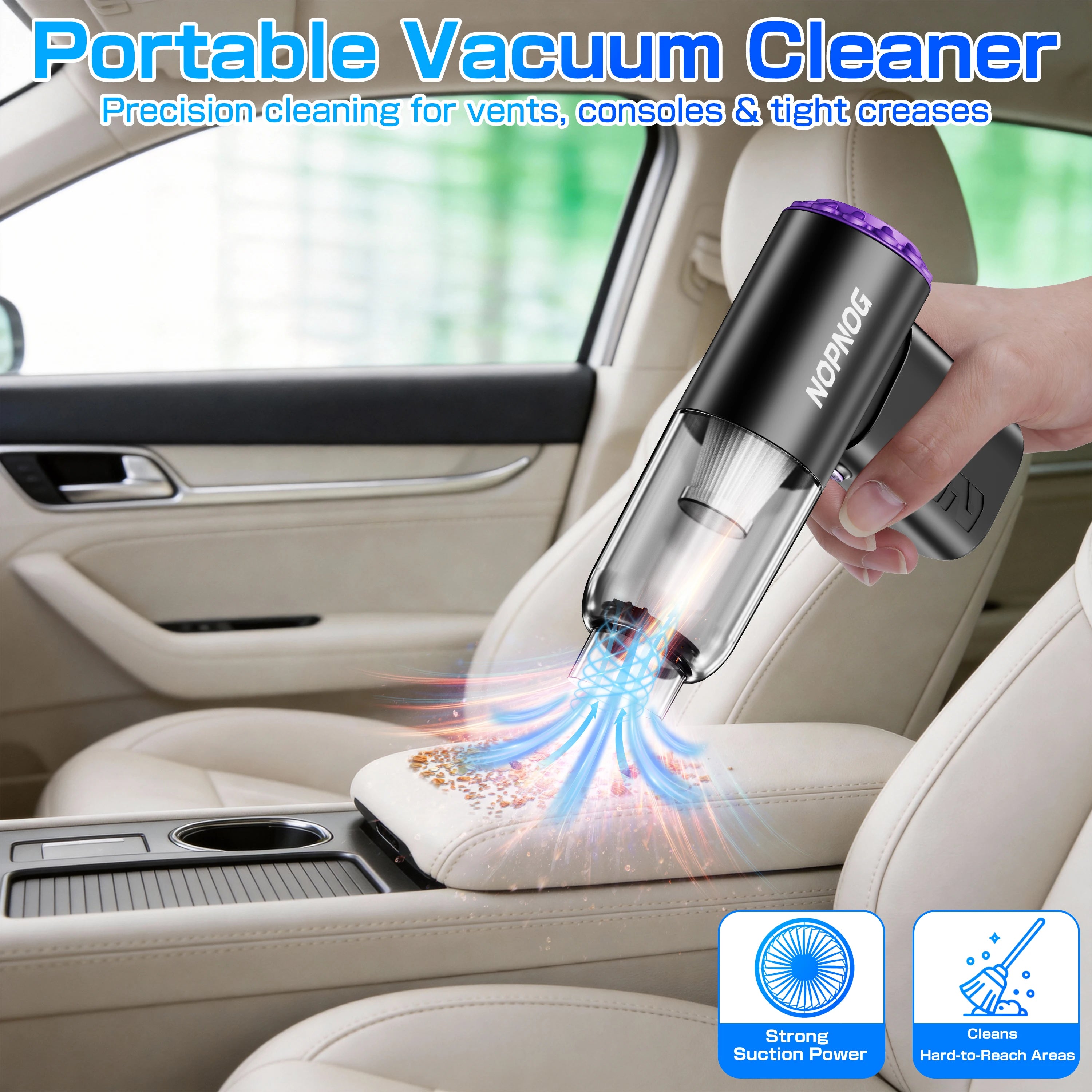 Cordless Car Vacuum Cleaner Air Duster 2 Speed Adjustable Portable