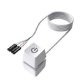 Computer Desktop Switch 1.8m Blue LED PC Motherboard External Start Power Switch On/Off Button Extension Cable For Home & Office Zpaxo White 1.8m
