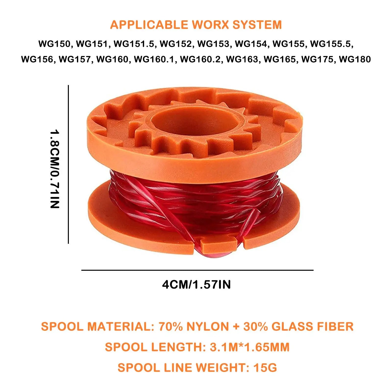 Worx WA0010 Replacement Trimmer Spool Line 20-Pack Trimmer Spool Line Zpaxo