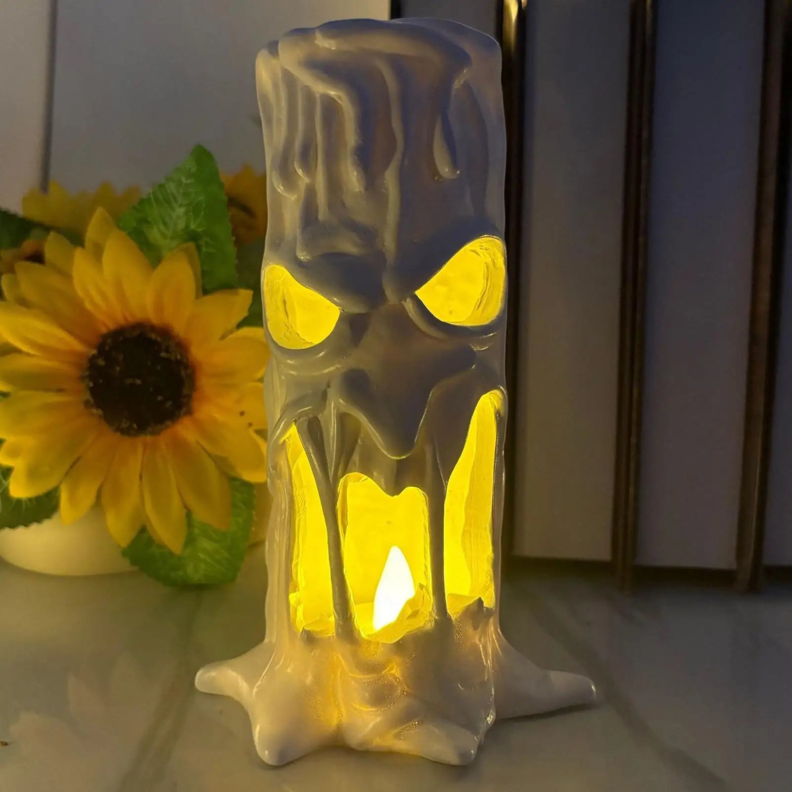 Halloween Flameless Candles Spooky Human Face LED Candle Flickering