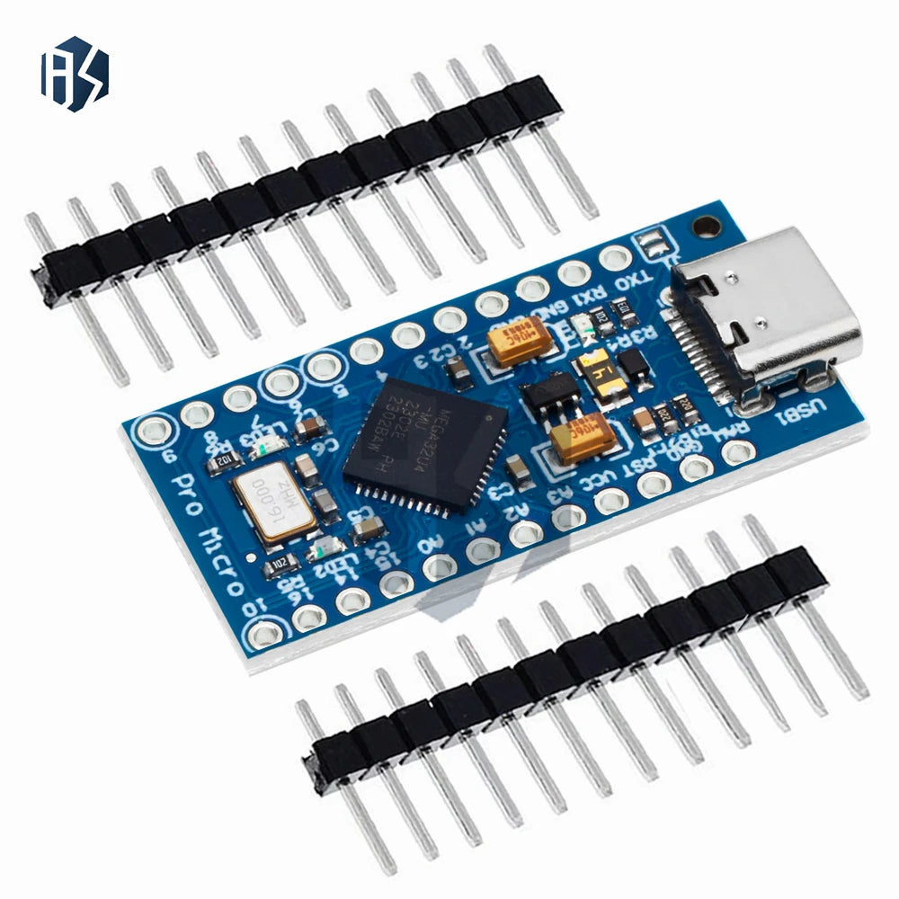 Pro Micro ATmega32U4 5V 16MHz Replace ATmega328 For Arduino TYPE-C With 2 Row Pin Header For Leonardo Mini Usb Interface Pro Zpaxo