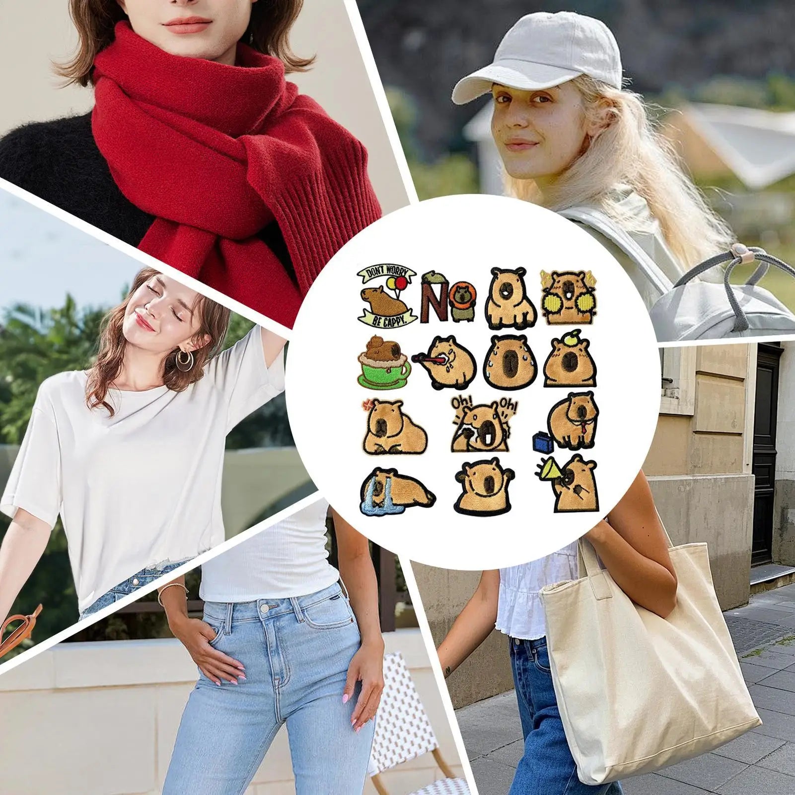 Animal Iron Patches Capybara Shape Backpacks Cute Embroidered