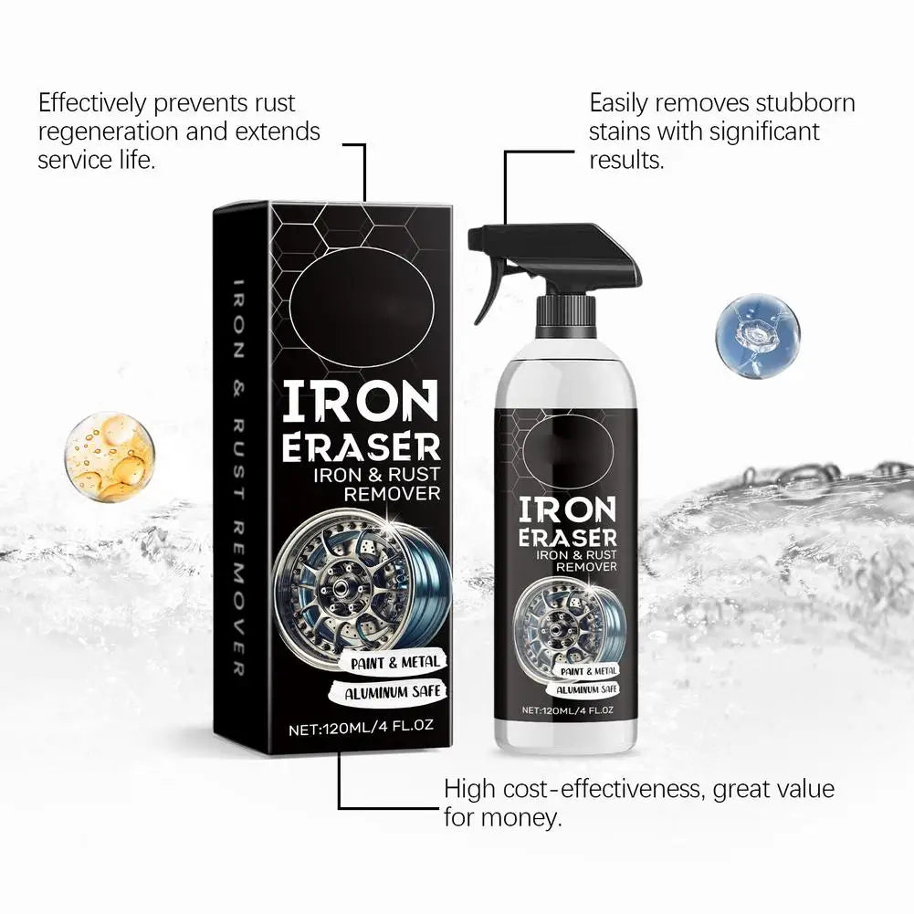 Car Wheel Rust Remover Spray Car Rust Remover Derusting Spray Safe Stains Fast-Acting Formula for Car Detailing Restores Shine Zpaxo