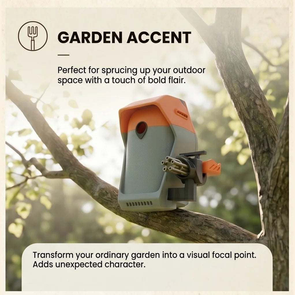 Creative Gatling Bird Feeder Unique Outdoor Garden Decoration Bold