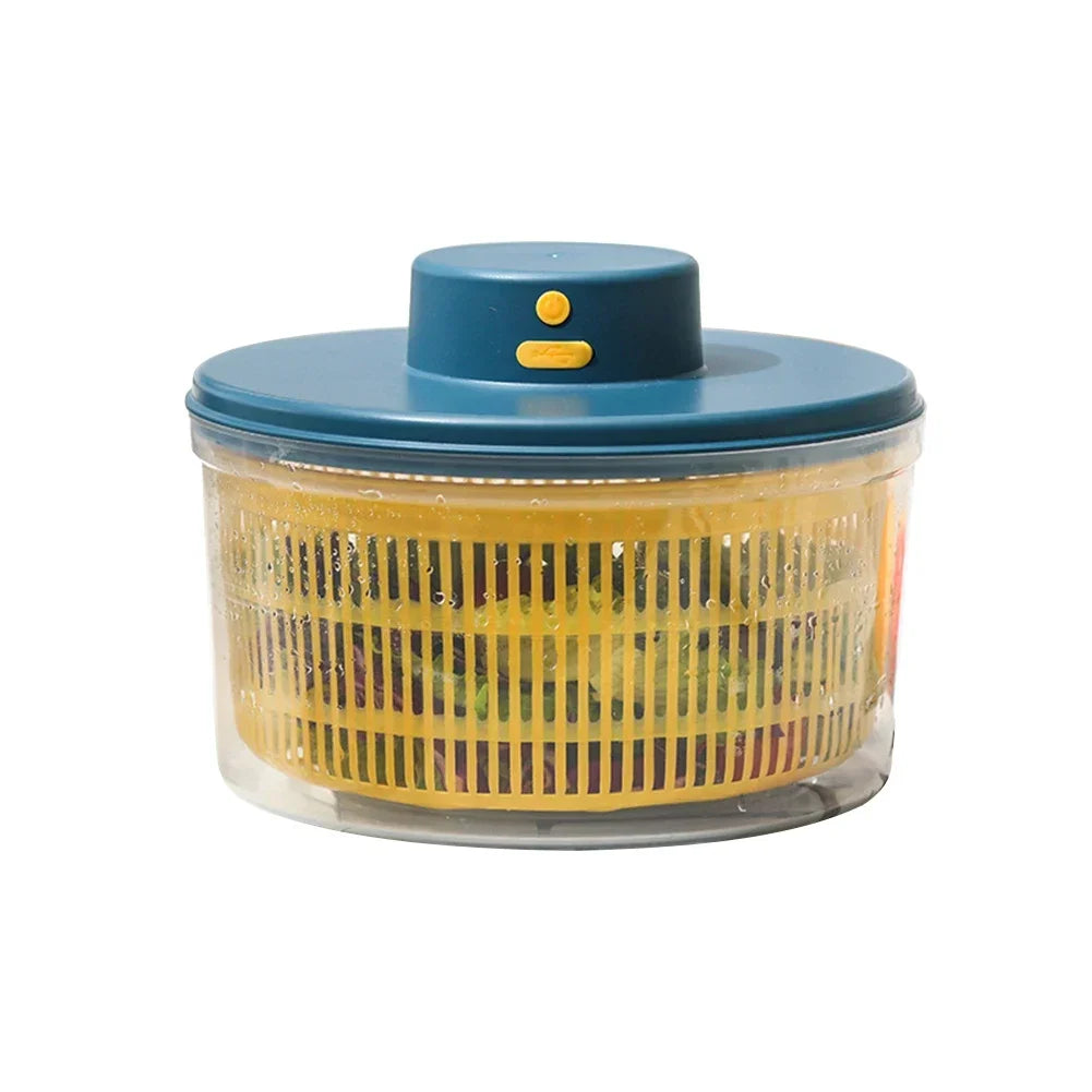 Hot Electric Drain Basket, Electric Vegetable Salad Dehydrator, Vegetable Dehydrator, Vegetable Salad Spin Dryer Kitchen Tools Zpaxo 3L-Blue