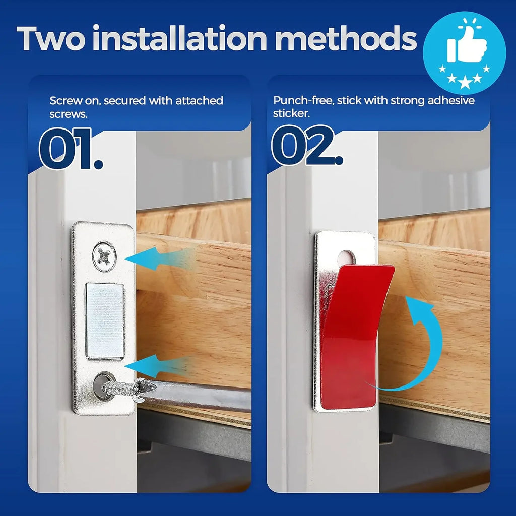 Magnetic Cabinet Catches Ultra Thin Door Strong Magnets Stopper Invisible Adhesive Drawer Magnet Lock for Kitchen Closet Closer Zpaxo