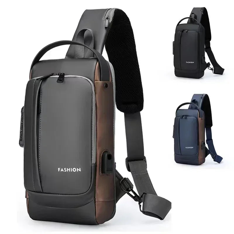Waterproof Bag Large Capacity Men USB Sports Running Shoulder