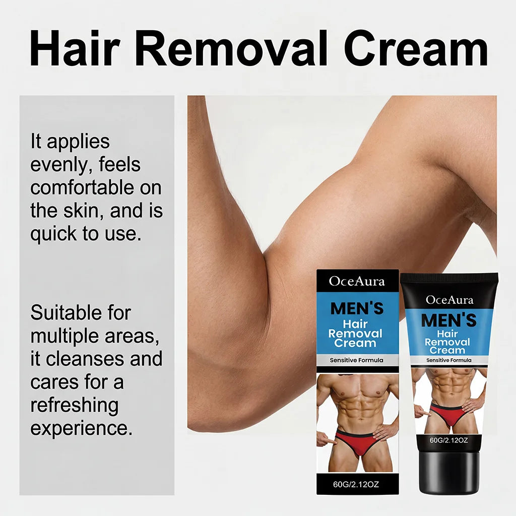 Men's Gentle Body Hair Care Cream - Cleanses Skin, Keeps Fine Hair Moisturized and Smooth Men's hair removal cream Zpaxo