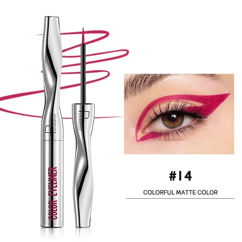 Colourful Eyeliner Liquid Waterproof Matte Pearllight Pen Long Zpaxo 14