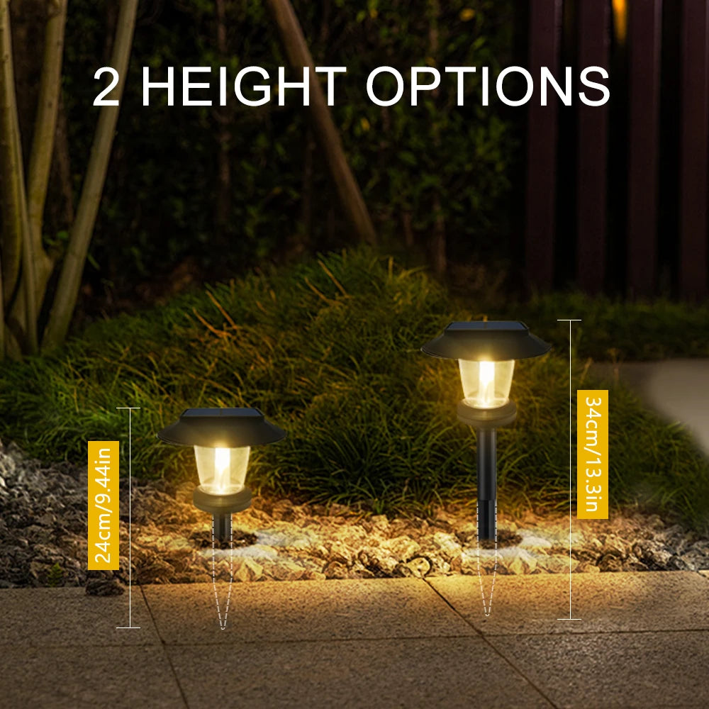 LED Bright Solar Landscape Pathway Lighting Outdoor Waterproof 3 Modes Solar Garden Lights for Yard Path Walkway Lawn Decoration Zpaxo