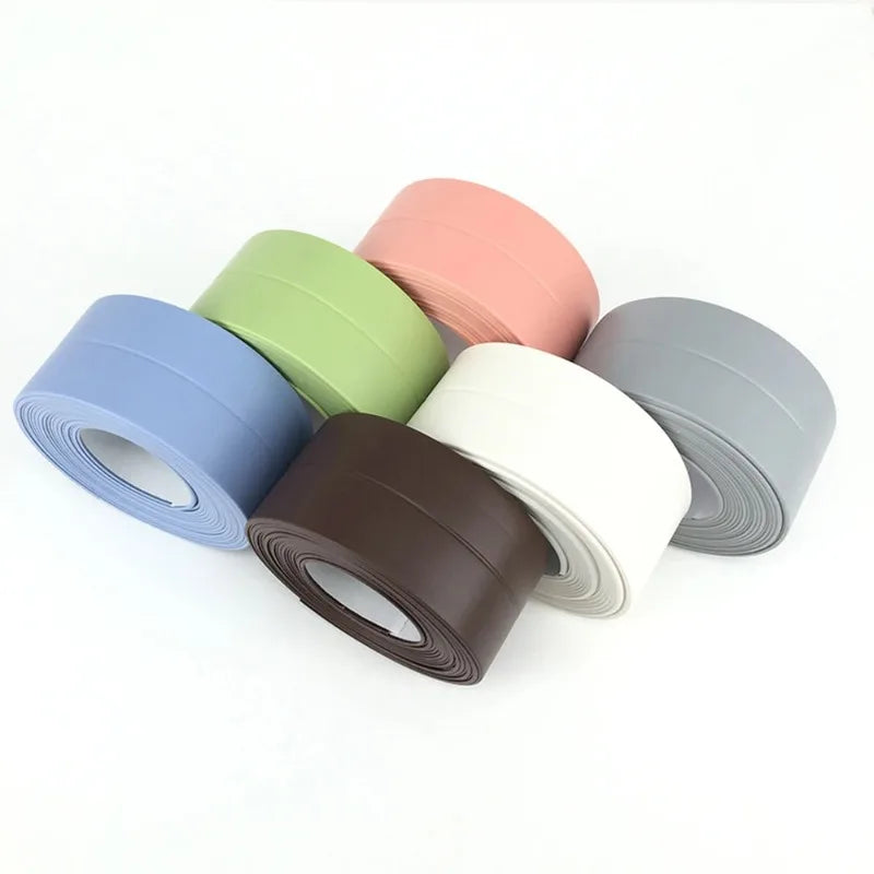 3.2M Self-adhesive Sealing Tape PVC Oil-Proof Kitchen Sink Edge Caulk Tape Waterproof Bathroom Toilet Corner Wall Sticker Zpaxo