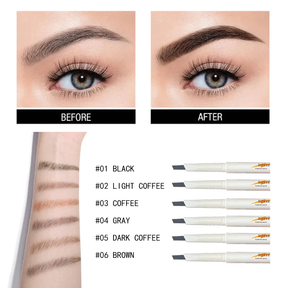 Double-ended fine-tip eyebrow pencil, waterproof, sweat-proof, smudge-proof, non-fading, natural color eyebrow pencil Zpaxo