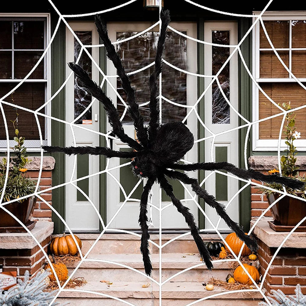 30 90 150 Halloween Giant Spider Big Plush Black Spiders Party Decor