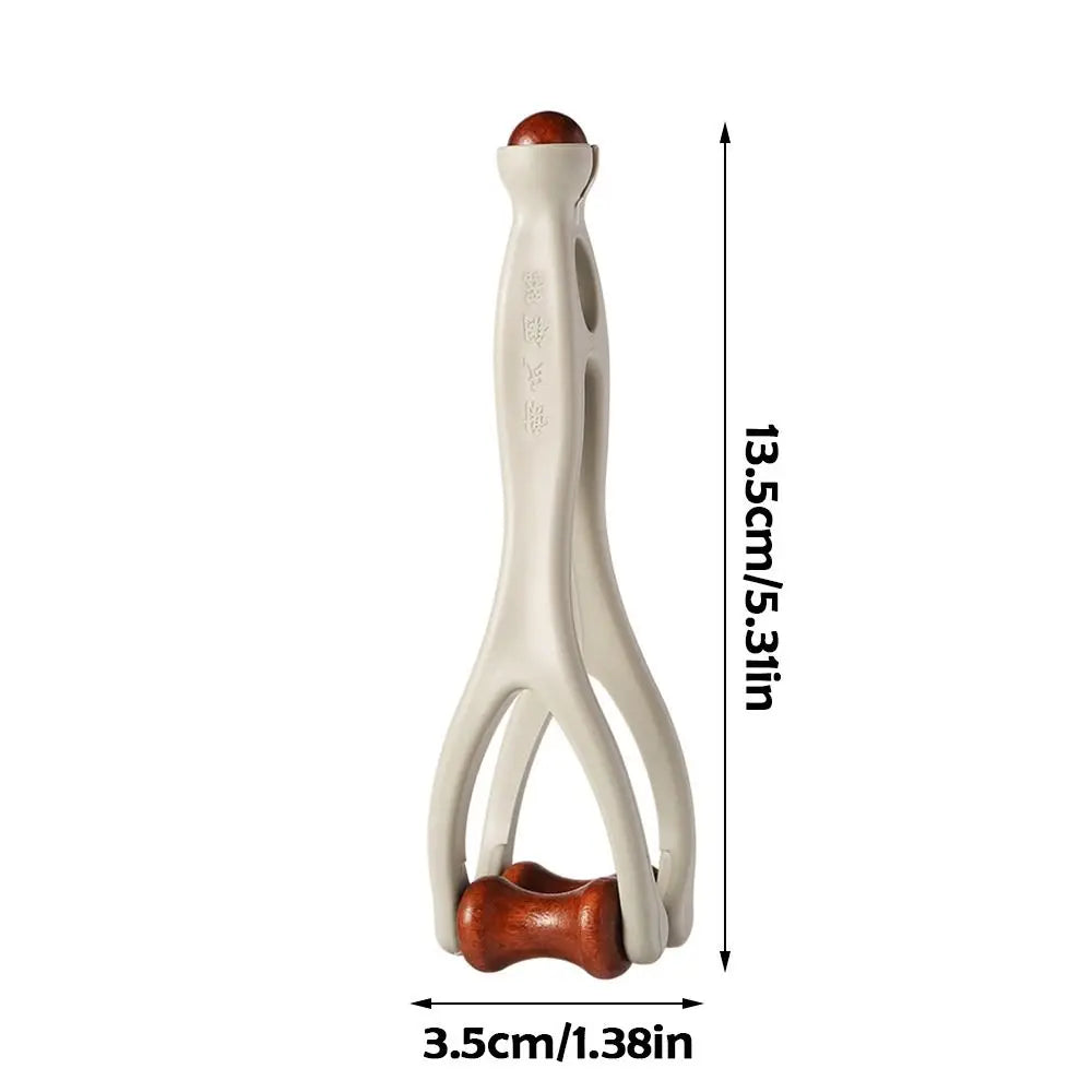 Solid Wood Finger Massage Roller with 360° Rollers Clip Design Finger Massager Acupressure Stick for Hand Meridian Relief Zpaxo