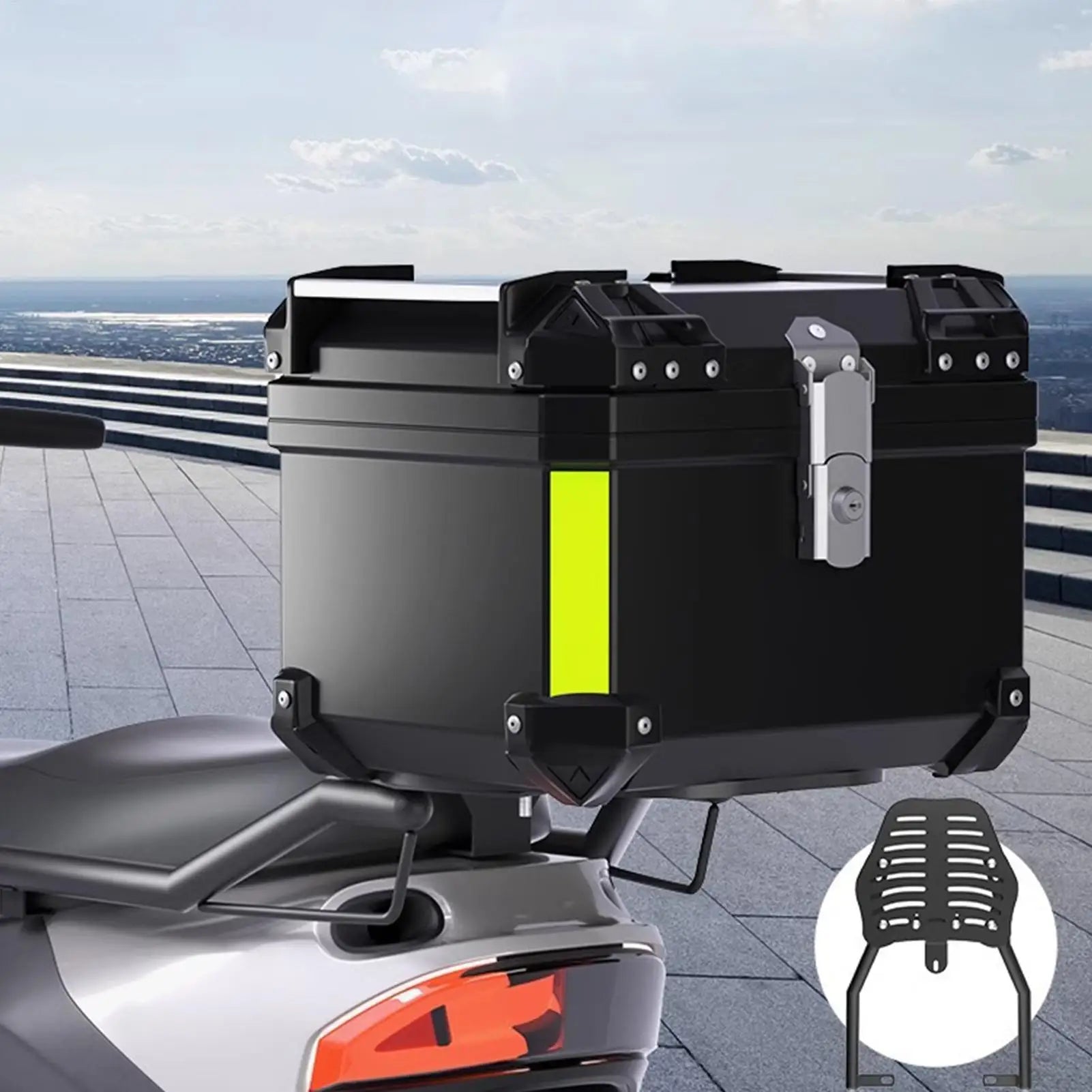 Motorcycle Trunk Rack Stainless Steel Adjustable Tour Pack Rack Wear-Resistant Trunk Rack Motorcycle Accessories for Daily Life Zpaxo
