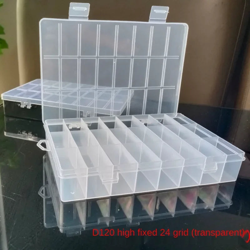 24 Grids Plastic Box Compartment Jewelry Organizer Box Eco-Friendly PP Transparent Jewelry Screw Box DIY Sewing Organizer Tools Zpaxo