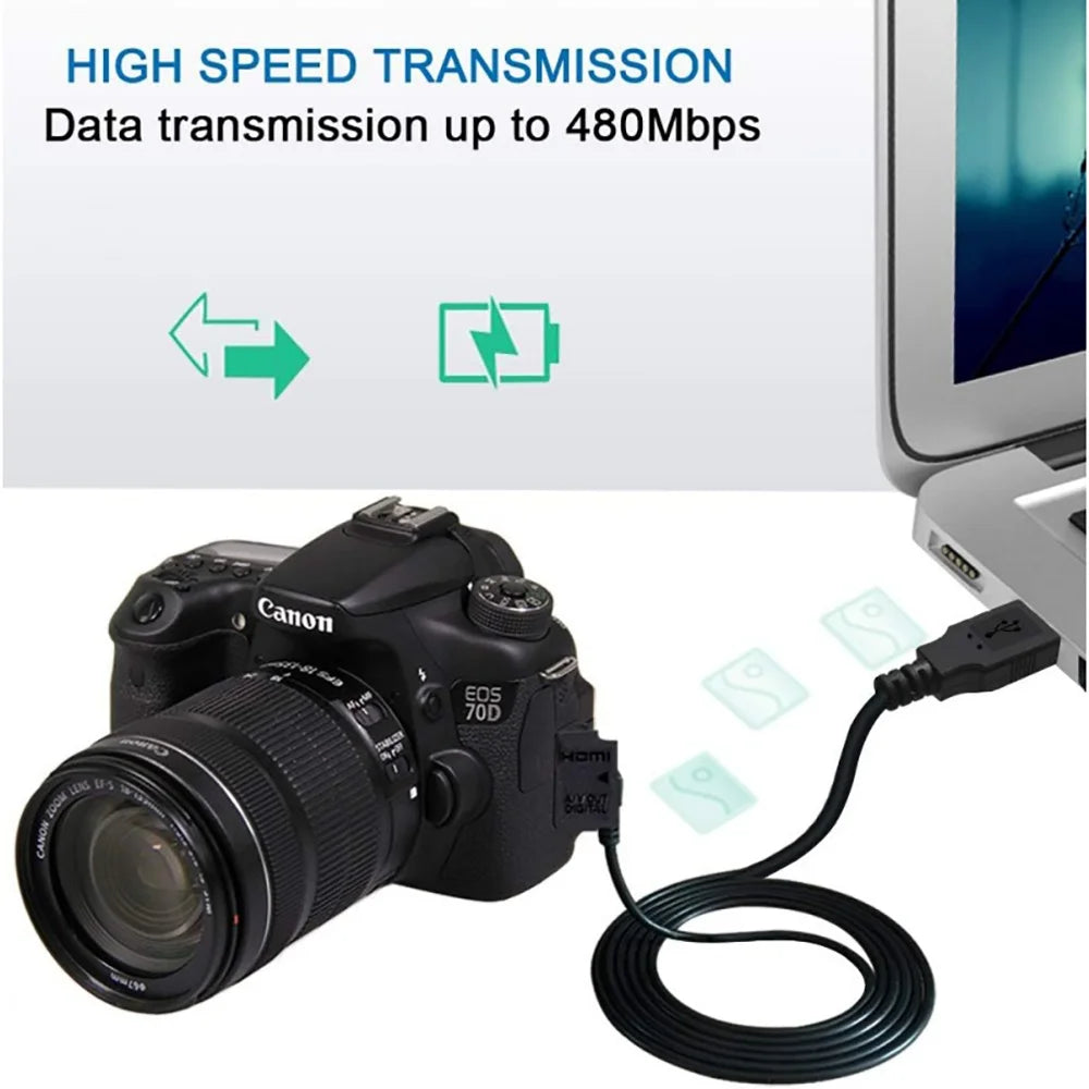 USB-A to Mini-B 5-Pin Cable – GPS, PS3, Dash Cam & Hard Drive USB Data Cable Zpaxo