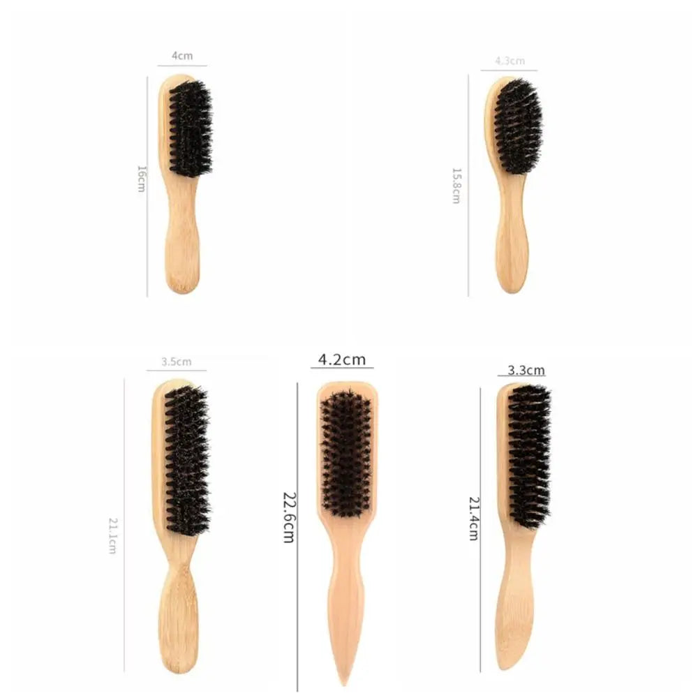 Wood Boar Bristle Hair Brush Backcombing Design Smooth Finish Slick Back Hair Brush Teasing Function Flyaways Control Zpaxo