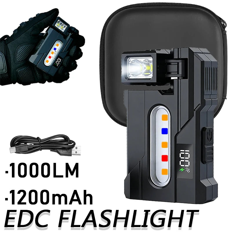 Zpaxo EDC Flashlight – 900 Lumen USB-C Rechargeable Rotating Torch LED EDC Flashlight Zpaxo 180 rotation Fixed Focus