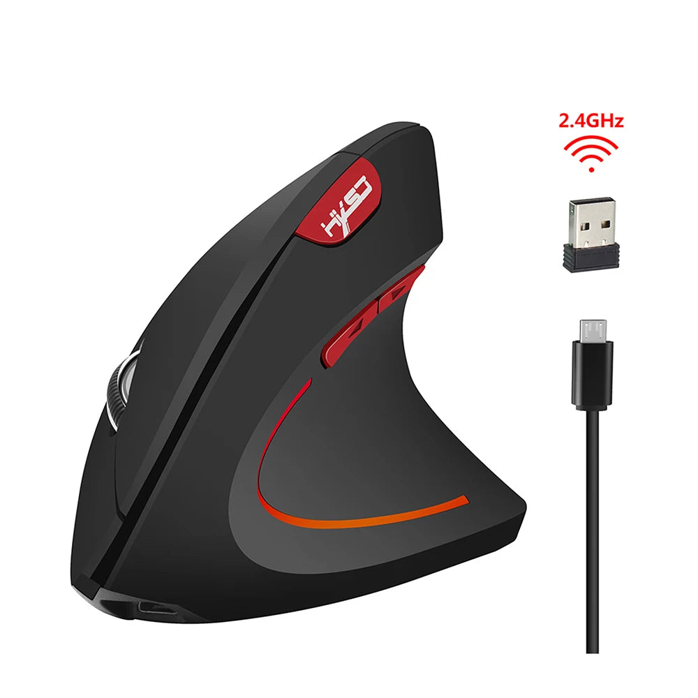 Wireless Mouse Vertical Mice Ergonomic Rechargeable 3 movement speed optional Adjustable USB Charging for Mac Laptop PC Computer Zpaxo